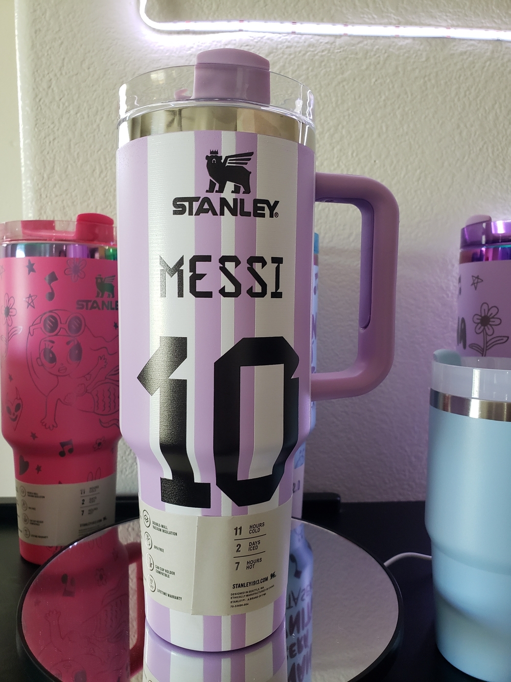 40oz Messi 10 Insulated Mug - Light Purple and White